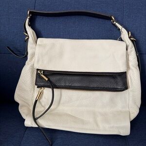 Vince Camuto Two-Tone Leather Shoulder Bag - White & Black